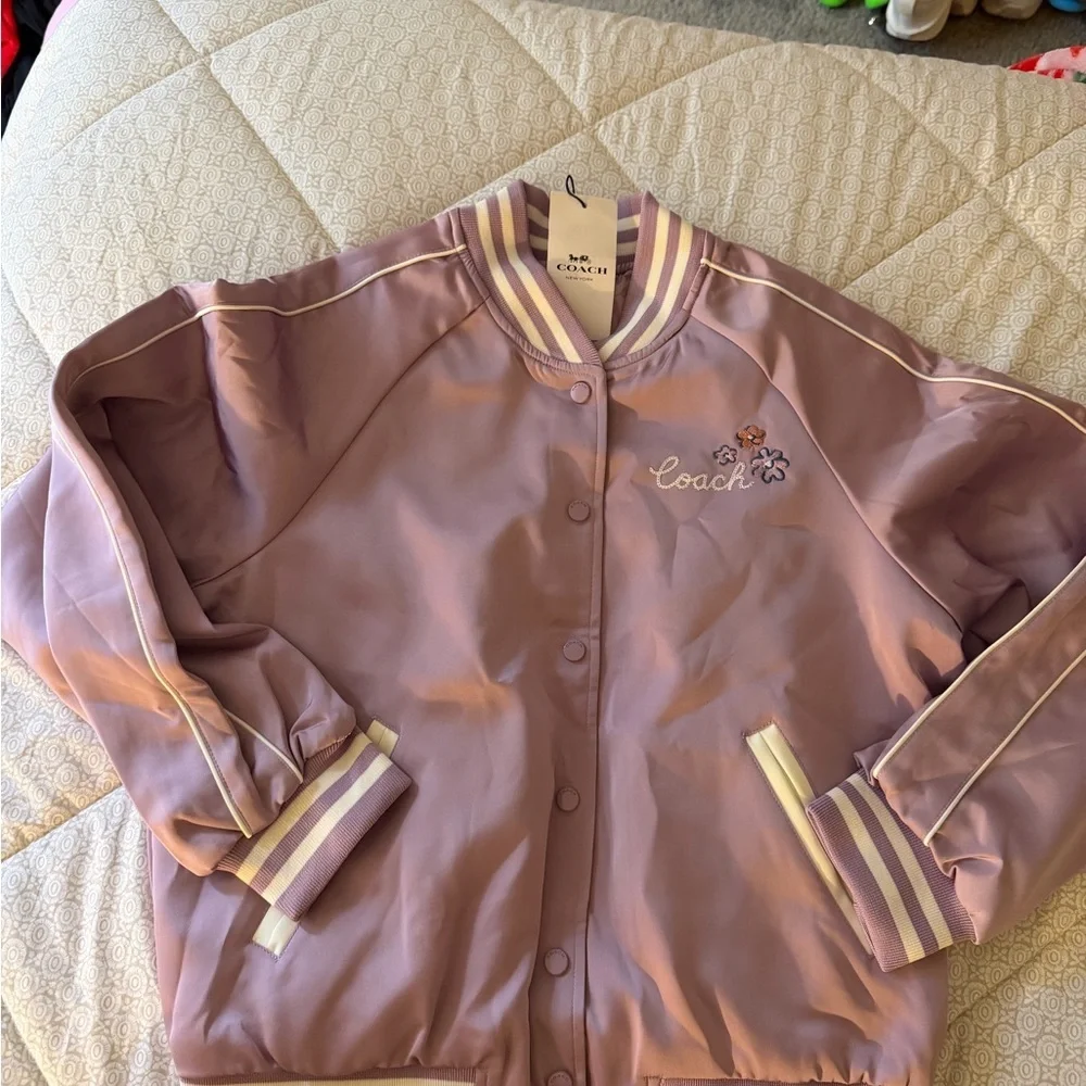Coach Women's Light Purple Varsity Jacket Reversible